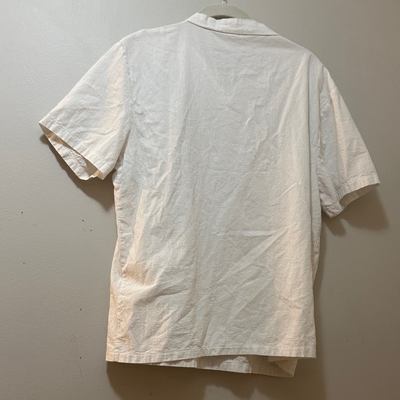 Men's White Casual Linen-like Shirt - Picture 2 of 4